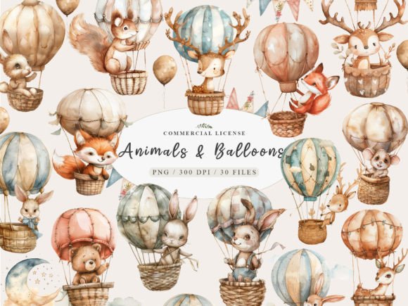 Download Animals with Balloons, Neutral Baby Png - Baby Collection