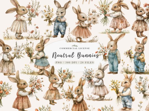 Download Bunny Nursery Print,Neutral Baby Clipart - Baby Collection
