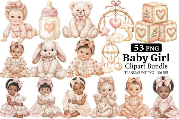 Download Baby Girl Clipart PNG Bundle - Baby Collection
