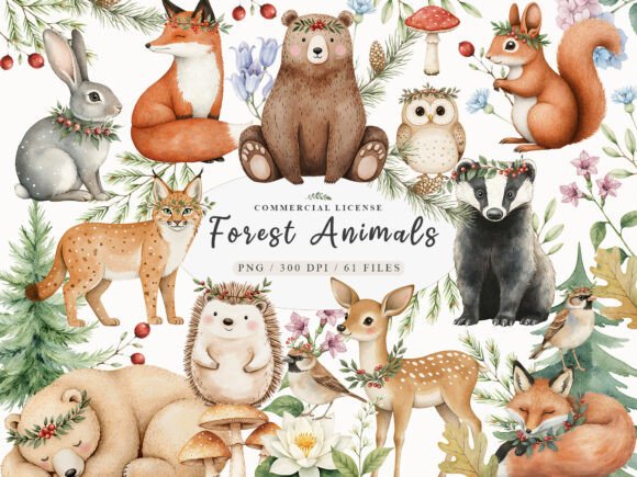 Download Boho Woodland Baby Floral Animals Png - Baby Collection