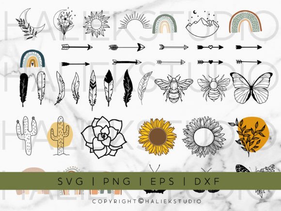 Download Boho Elements SVG Bundle - Elements Collection