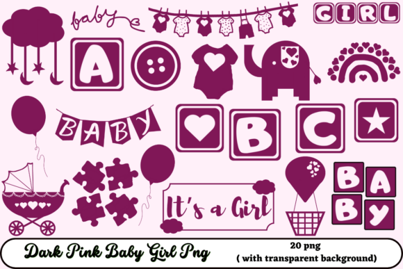 Download Dark Pink Baby Girl Png - Baby Collection
