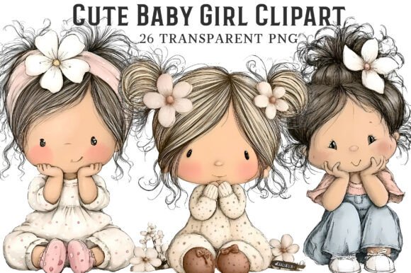 Download Cute Baby Girl Clipart - Baby Collection