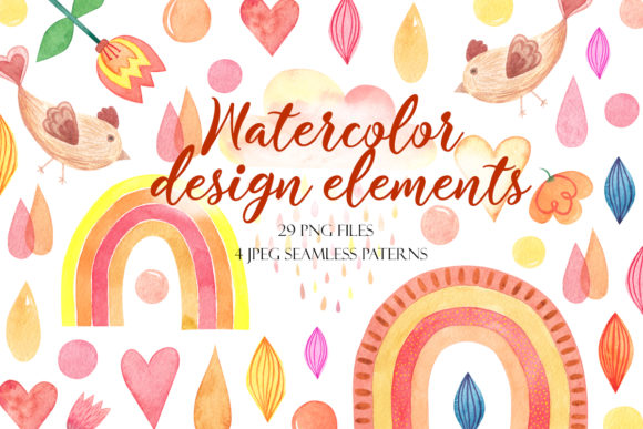 Download Watercolor Boho Elements Abstract Design - Elements Collection