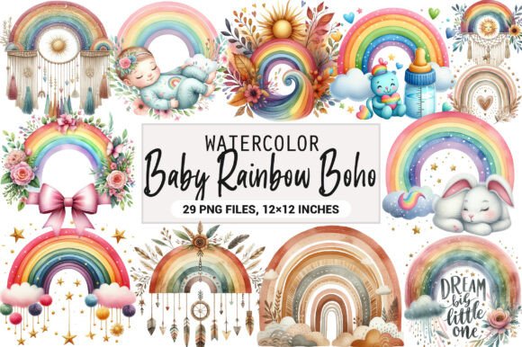 Download Baby Rainbow Boho Clipart - Baby Collection