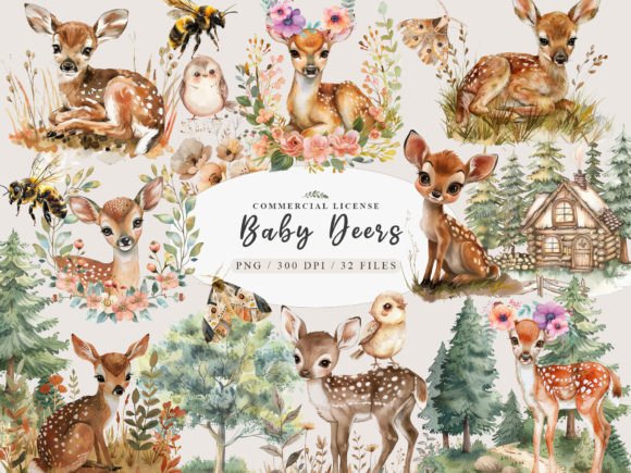 Download Forest Animals Clipart, Baby Deer Png - Baby Collection
