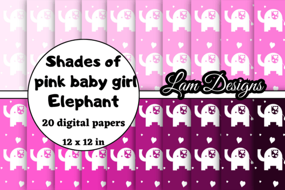 Download Shades of Pink Baby Girl Elephant Papers - Baby Collection
