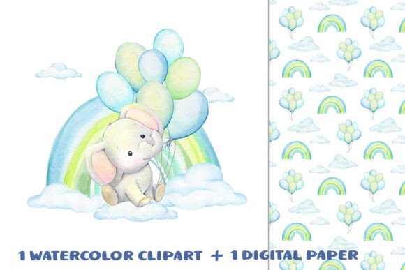 Download Cute Elephant Clipart, Watercolor Baby - Baby Collection