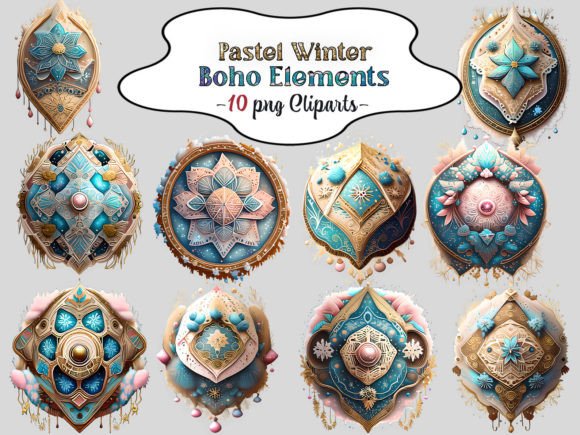 Download Pastel Winter Boho Elements Sublimation - Elements Collection