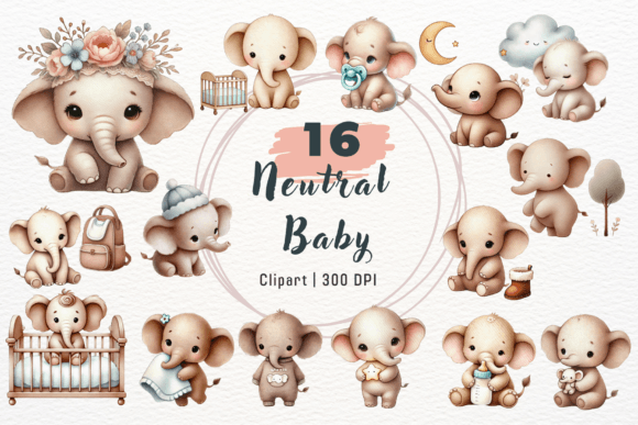 Download Watercolor Neutral Baby Clipart - Baby Collection