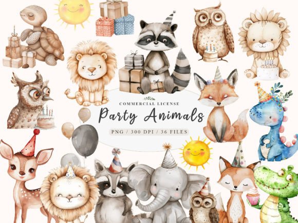 Download Birthday Baby Animal Clipart, Party Png - Baby Collection