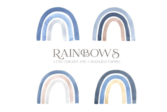 Download Watercolor Blue Baby Boy Rainbow Clipart - Baby Collection