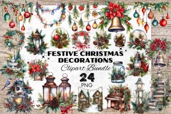 Download Beautiful Christmas Decoration Elements - Elements Collection